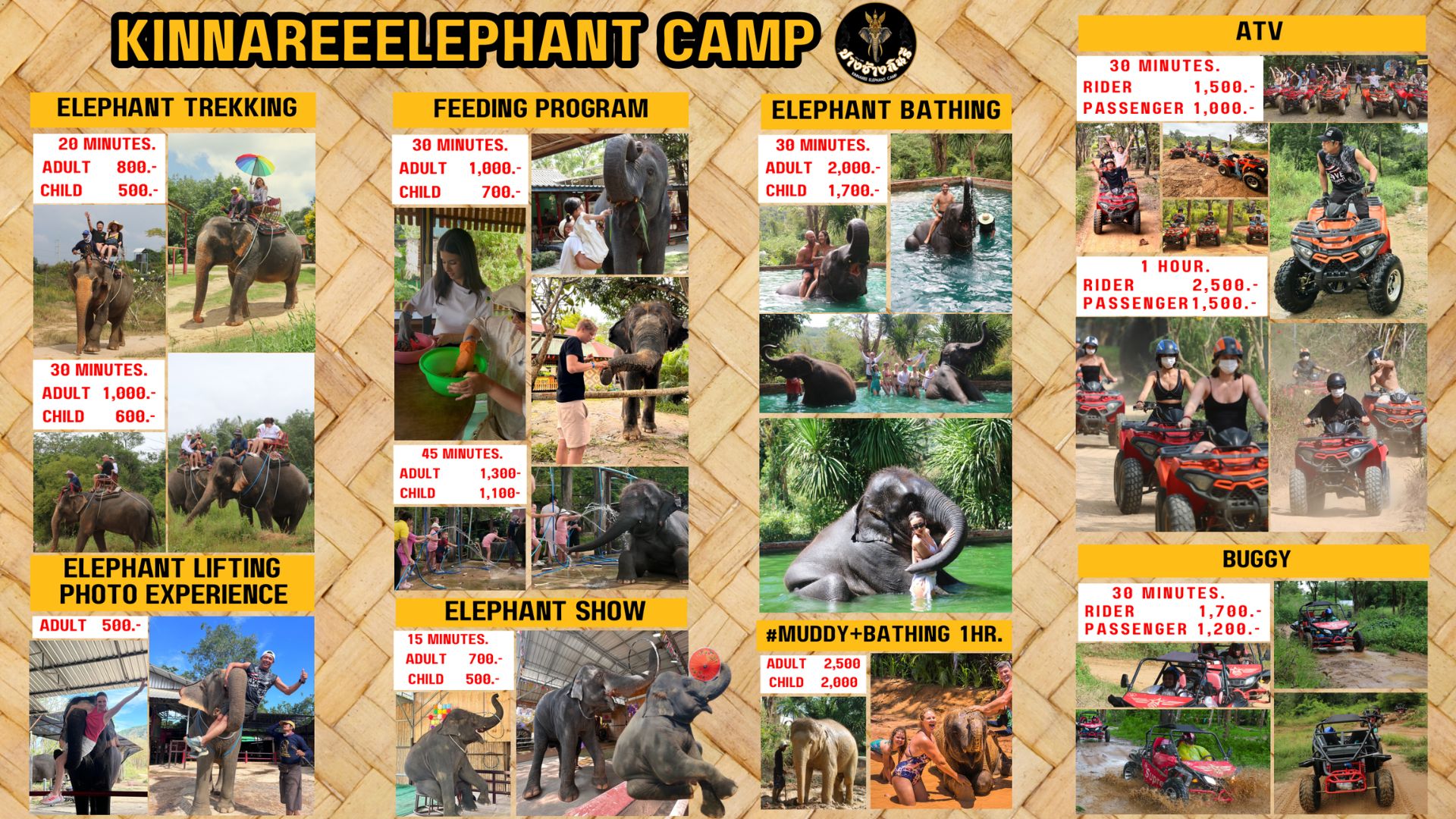 Muddy Bathing 1 Hour - Program & Price List (PDF)